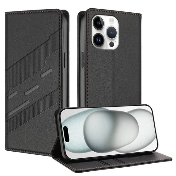 Per iPhone 14 Pro Max Custodia per telefono in pelle retrò con portafoglio multifunzionale in rilievo (nero)