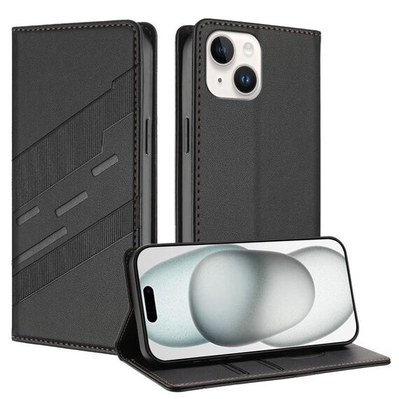 Per iPhone 13 mini Custodia per telefono in pelle retrò con portafoglio multifunzionale in rilievo (nero)
