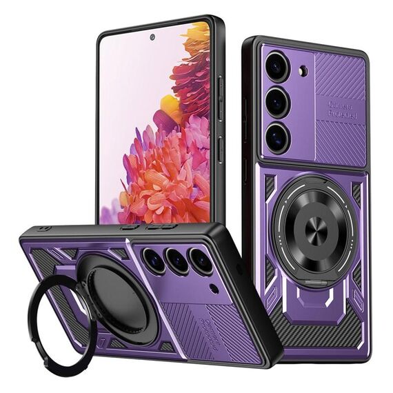 Per Samsung Galaxy S20 FE Armor Supporto Rotante MagSafe Custodia per Telefono (Viola)