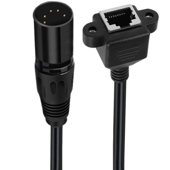 Cavo audio XLR 5 pin maschio a RJ45 femmina, lunghezza: 30 cm (nero)