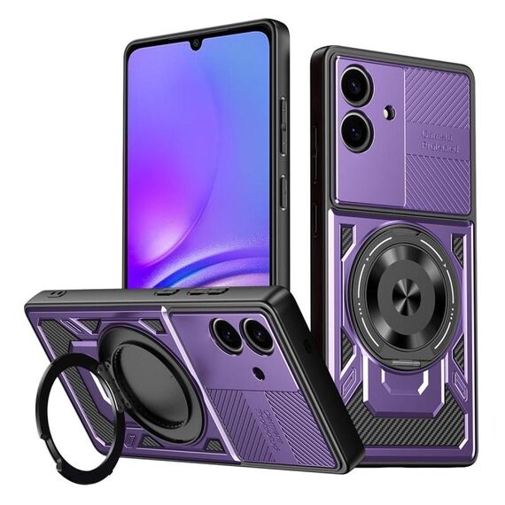 Per Samsung Galaxy A05 Armor Supporto Rotante MagSafe Custodia per Telefono (Viola)