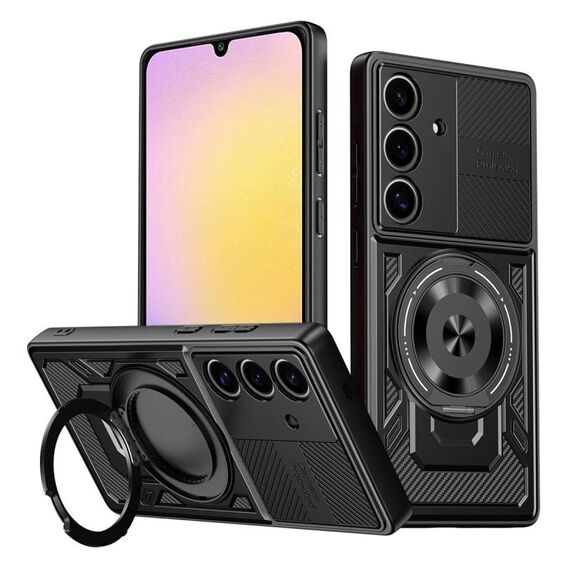 Per Samsung Galaxy A25 5G Custodia per telefono con supporto rotante MagSafe Global Armor (nero)