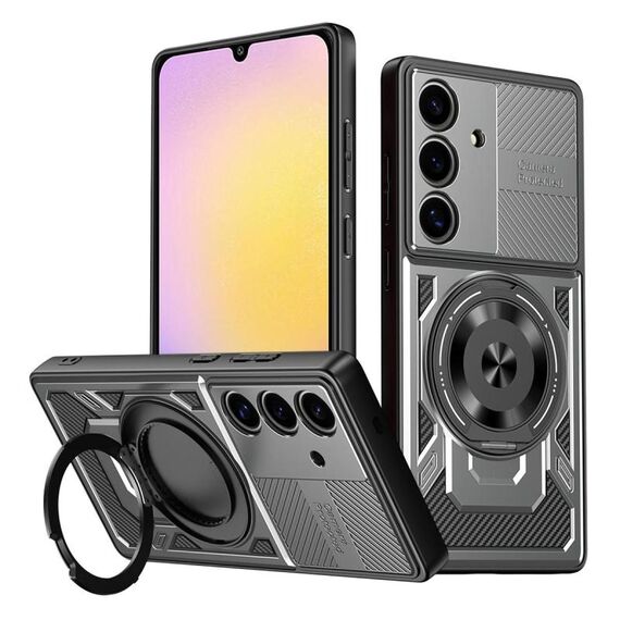 Per Samsung Galaxy A25 5G Custodia per telefono con supporto rotante MagSafe Global Armor (grigio)