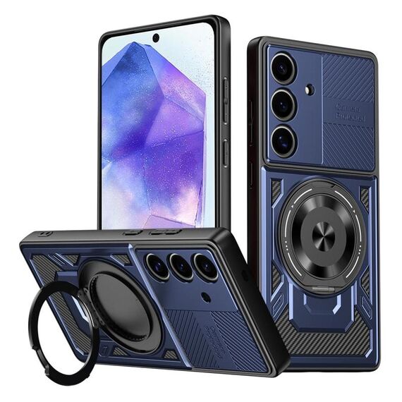 Per Samsung Galaxy A55 5G Custodia per telefono con supporto rotante MagSafe (blu)