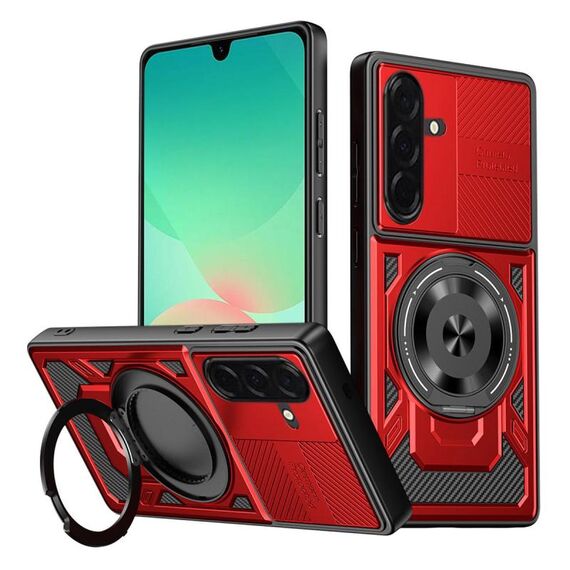 Per Samsung Galaxy A36 / A56 5G Custodia per telefono con supporto rotante MagSafe (rosso)