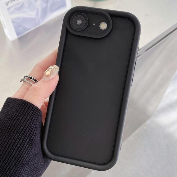 Per iPhone SE 2022/2020/8/7 Custodia per telefono in TPU con foro preciso e telaio antiurto satinato (nero)