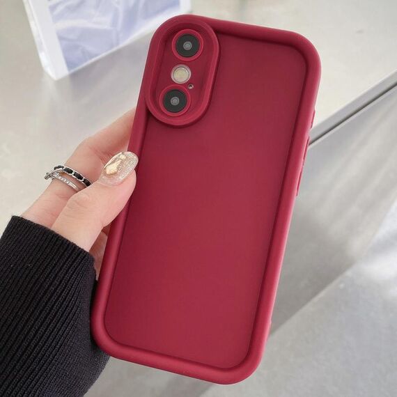 Per iPhone X / XS Custodia per telefono in TPU con foro preciso e telaio antiurto satinato (rosso vino)