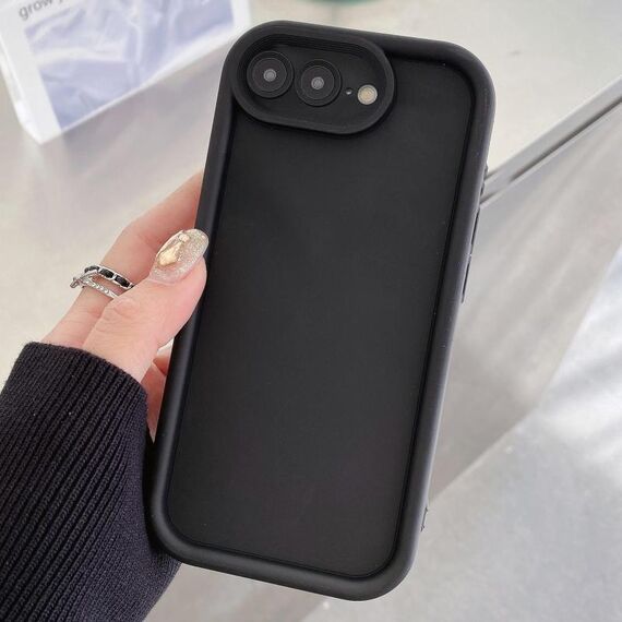 Per iPhone 8 Plus / 7 Plus Custodia per telefono in TPU con foro preciso e telaio antiurto satinato (nero)