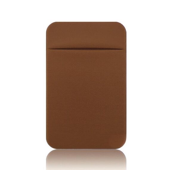 Adesivo posteriore elastico in Lycra per telefono, porta carte di credito, tasca sicura per carte senza rimozione di residui (marrone)