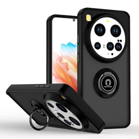 Per Xiaomi 15 Ultra Q Shadow 1 Series TPU Hybrid PC Phone Case con anello (nero + nero)