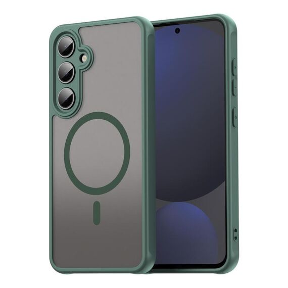 Per Samsung Galaxy S24 FE 5G Fan Dun Series TPU Hybrid PC Frosted Magsafe Custodia per telefono (verde)