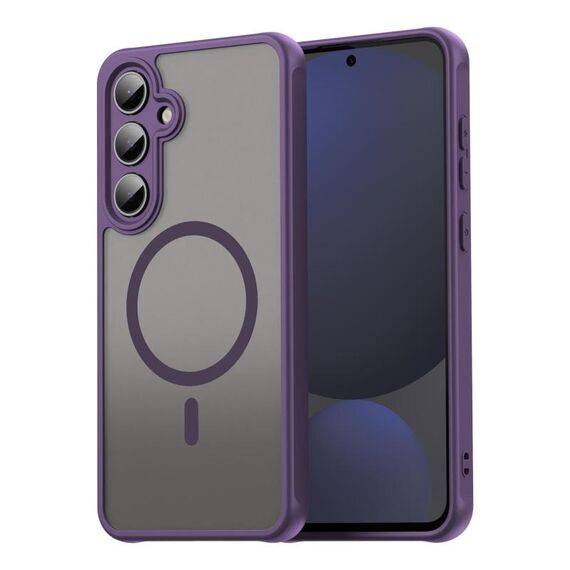 Per Samsung Galaxy S24 FE 5G Fan Dun Series TPU Hybrid PC Frosted Magsafe Custodia per telefono (viola)