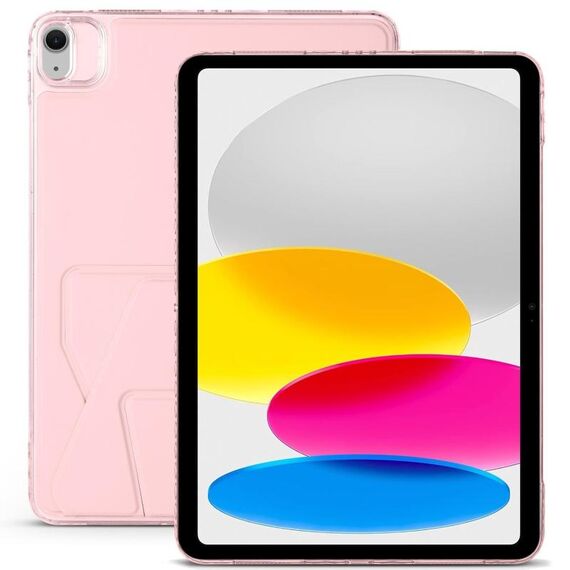 Custodia per tablet con supporto magnetico pieghevole in pelle acrilica per iPad mini 2024 / mini 6 (rosa)
