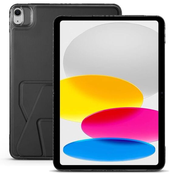 Custodia per tablet con supporto magnetico pieghevole in pelle acrilica per iPad mini 2024 / mini 6 (nero)