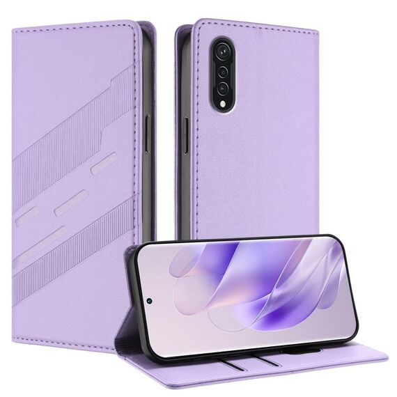 Per Cubot X70 Custodia per telefono in pelle retrò con portafoglio multifunzionale in rilievo (viola chiaro)