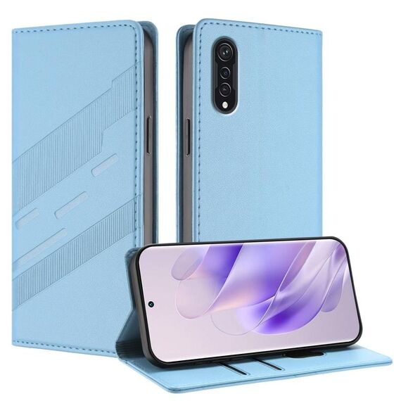 Per Cubot X70 Custodia per telefono in pelle retrò con portafoglio multifunzionale in rilievo (azzurro chiaro)