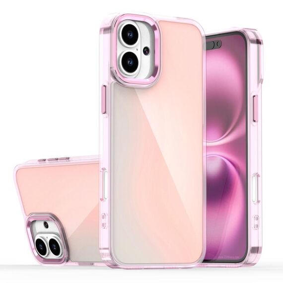 Custodia per telefono con placcatura sfumata per iPhone 16 Plus (rosa)