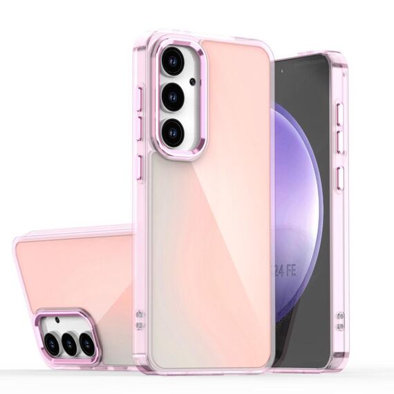 Per Samsung Galaxy S24 FE 5G Custodia per telefono con placcatura sfumata scolorita (rosa)