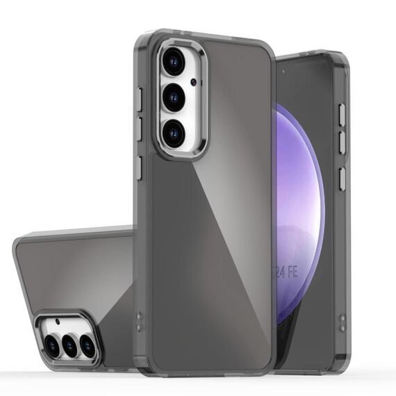 Per Samsung Galaxy S24 FE 5G Custodia per telefono con placcatura sfumata scolorita (nero)