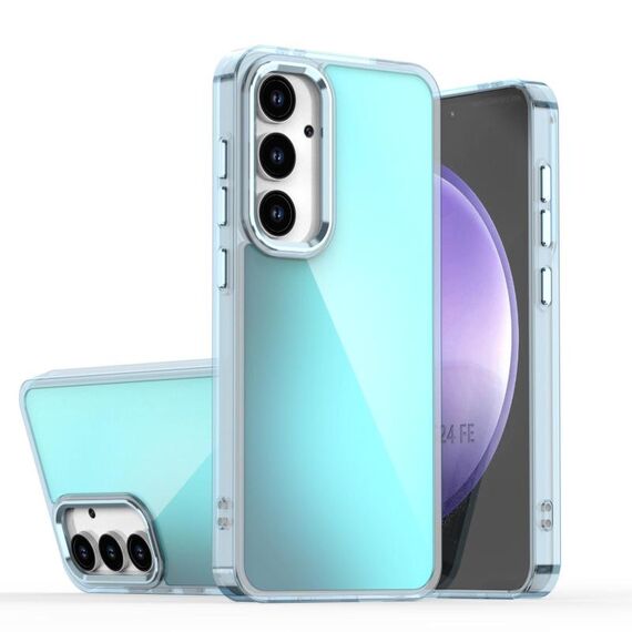 Per Samsung Galaxy S24 FE 5G Custodia per telefono con placcatura sfumata scolorita (blu)