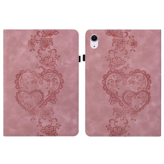 Per iPad 10.2 2021 / Air 10.5 Custodia per tablet intelligente in pelle goffrata Love Hearts (rosa)