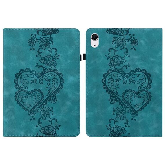 Per iPad 10.2 2021 / Air 10.5 Custodia per tablet intelligente in pelle goffrata Love Hearts (verde)