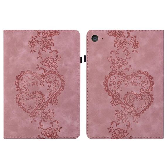 Per iPad mini 5/4/3/2/1 Custodia per tablet in pelle goffrata con cuoricini (rosa)