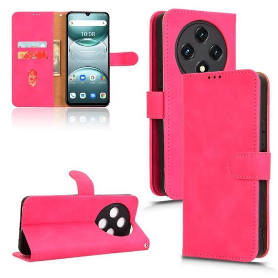Custodia in pelle con chiusura magnetica per UMIDIGI G100 (rosso rosa)