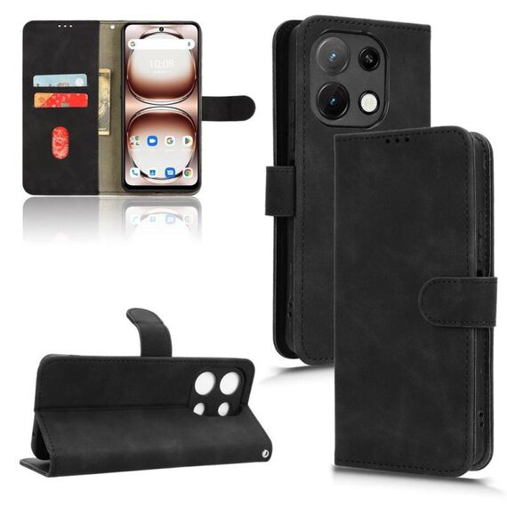 Per UMIDIGI Note 100 Custodia in pelle magnetica con chiusura magnetica (nera)