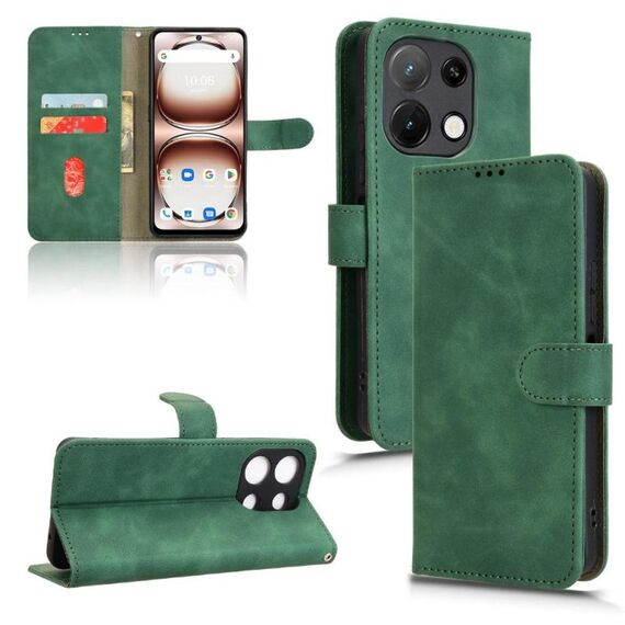 Per UMIDIGI Note 100 Custodia in pelle magnetica con chiusura magnetica (verde)