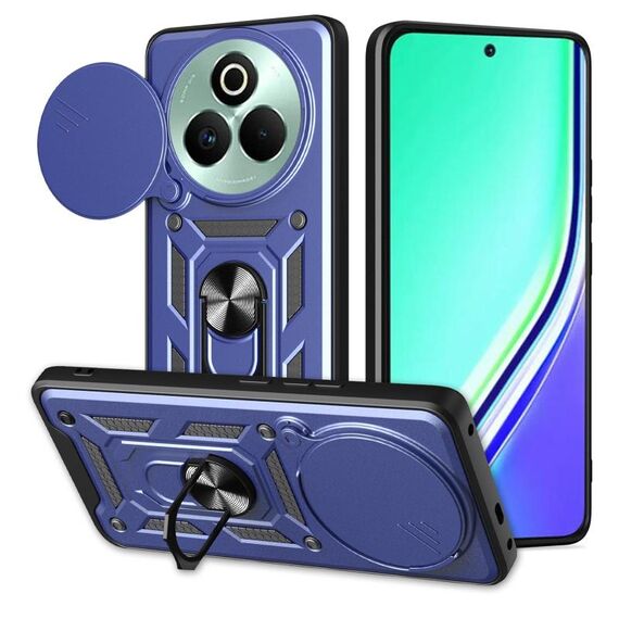 Per Realme P3 Pro 5G Custodia per fotocamera scorrevole TPU Hybrid PC Phone Case (blu)
