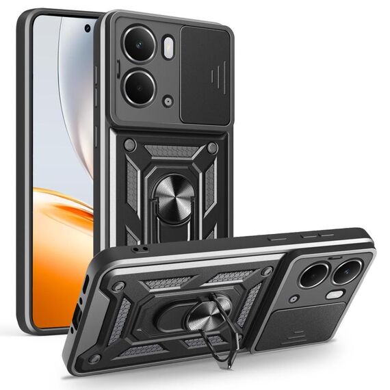 Per Realme Neo7x / P3 5G Custodia per fotocamera scorrevole in TPU ibrido per PC (nero)