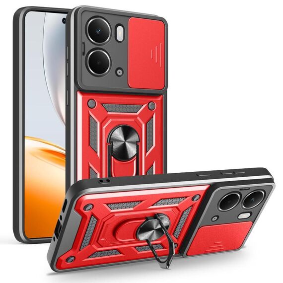 Per Realme Neo7x / P3 5G Custodia per fotocamera scorrevole TPU Hybrid PC Phone Case (rosso)