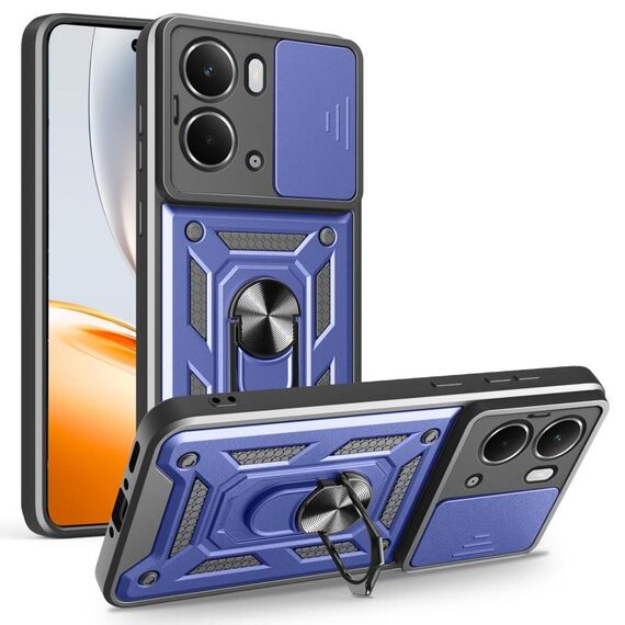 Per Realme Neo7x / P3 5G Custodia per fotocamera scorrevole TPU Hybrid PC Phone Case (blu)