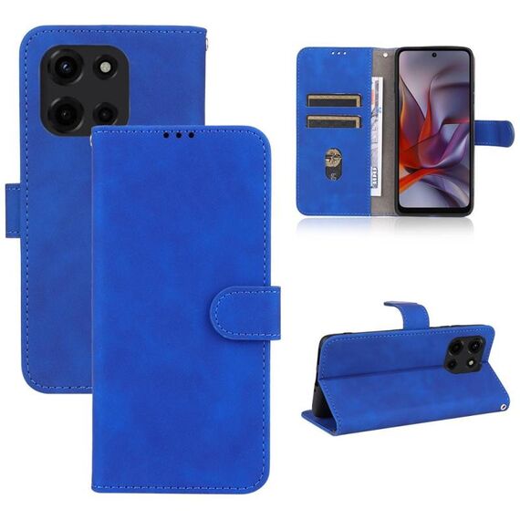 Custodia in pelle con chiusura magnetica per Motorola Edge 5G 2025 (blu)