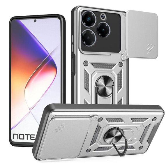 Per Infinix Note 40X 5G Custodia per fotocamera scorrevole TPU+PC (argento)
