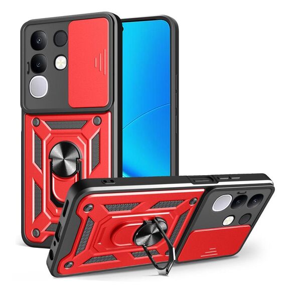 Custodia per telefono in TPU+PC con design scorrevole per fotocamera per vivo Y29 4G (rosso)