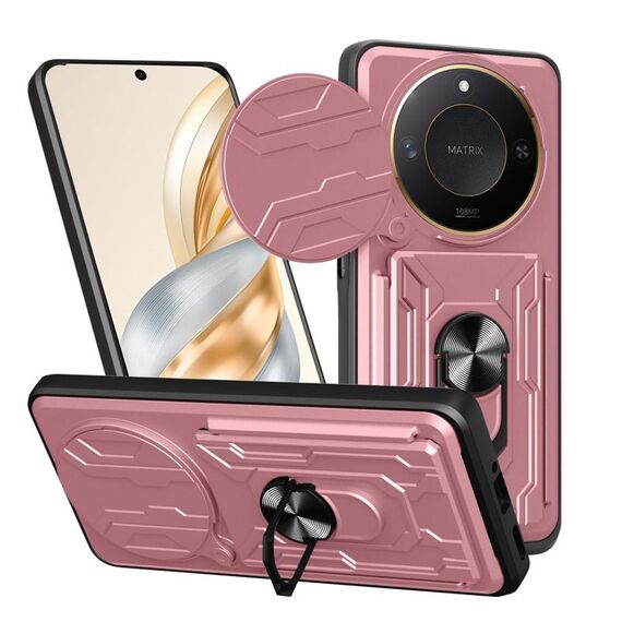 Per Honor X9c Smart Sliding Camshield TPU+PC Custodia per telefono con slot per schede (oro rosa)