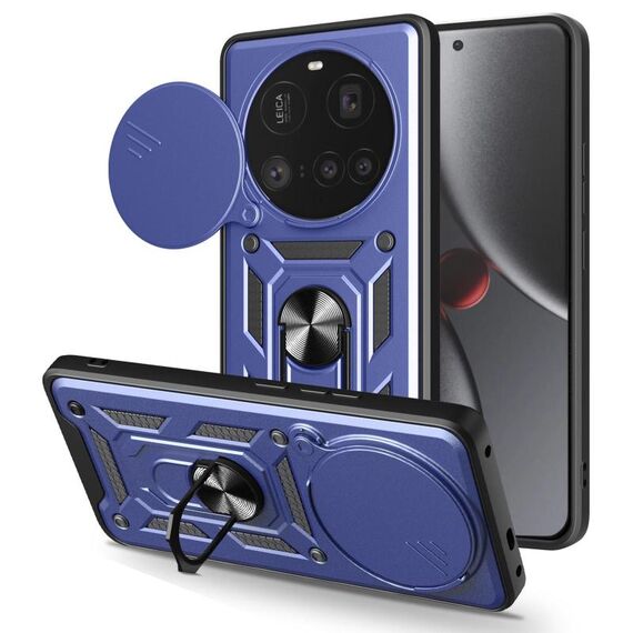 Custodia per telefono in TPU ibrido per PC con design scorrevole per fotocamera Xiaomi 15 Ultra (blu)