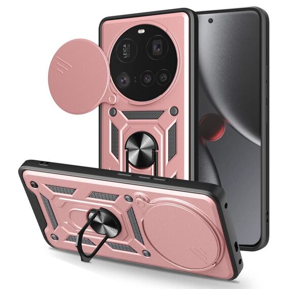 Custodia per telefono in TPU ibrido per PC con design scorrevole per fotocamera Xiaomi 15 Ultra (oro rosa)