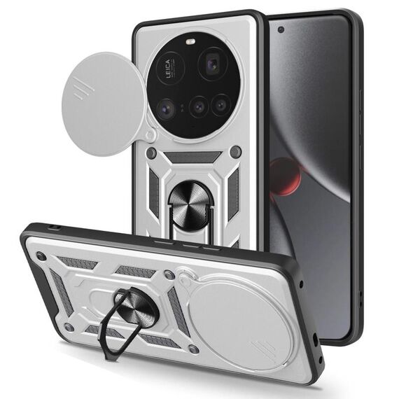 Custodia per telefono in TPU ibrido per PC con design scorrevole per fotocamera Xiaomi 15 Ultra (argento)