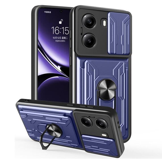 Per Xiaomi Poco X7 Pro Custodia per telefono scorrevole Camshield TPU+PC con slot per schede (blu)
