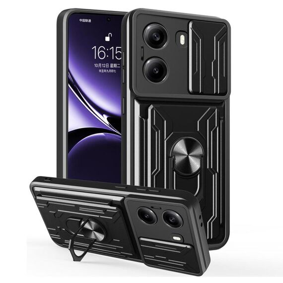 Per Xiaomi Poco X7 Pro Custodia per telefono scorrevole Camshield TPU+PC con slot per schede (nero)