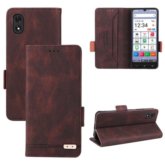 Custodia in pelle con chiusura magnetica per ZTE Kantan Sumaho 4 A402ZT (marrone)