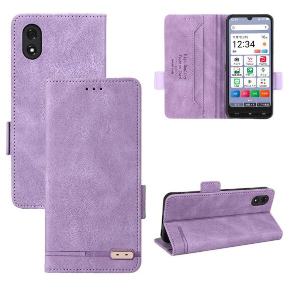 Custodia in pelle con chiusura magnetica per ZTE Kantan Sumaho 4 A402ZT (viola)