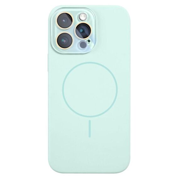 Per iPhone 13 Pro Max Custodia sottile in silicone liquido MagSafe Circle (verde smeraldo)