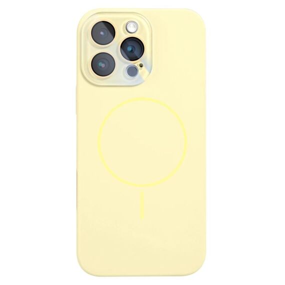Per iPhone 16 Pro Max Custodia sottile in silicone liquido MagSafe Circle (giallo)