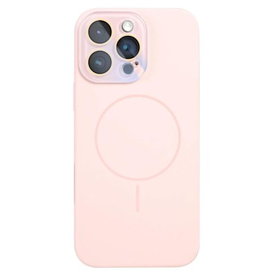 Per iPhone 16 Pro Max Custodia sottile in silicone liquido MagSafe Circle (rosa)