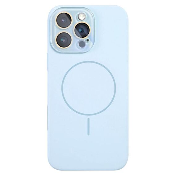 Per iPhone 16 Pro Max Custodia sottile in silicone liquido MagSafe Circle (Sierra Blue)