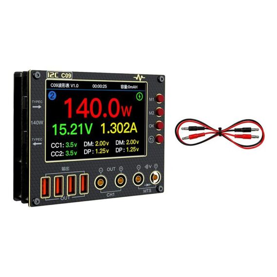 i2C C09 Rilevamento carica/misurazione tensione Amperometro digitale a forma d'onda, modello:Host